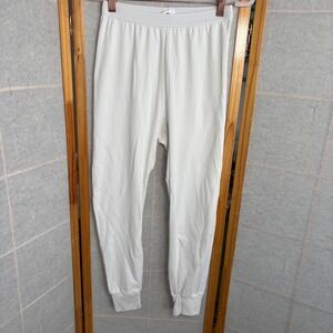Medalist Womens Large White Thermal Base Layer Pants Made in USA Nylon Polyester
